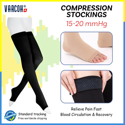 Thigh High Compression Support Stockings 15-20 mmHg