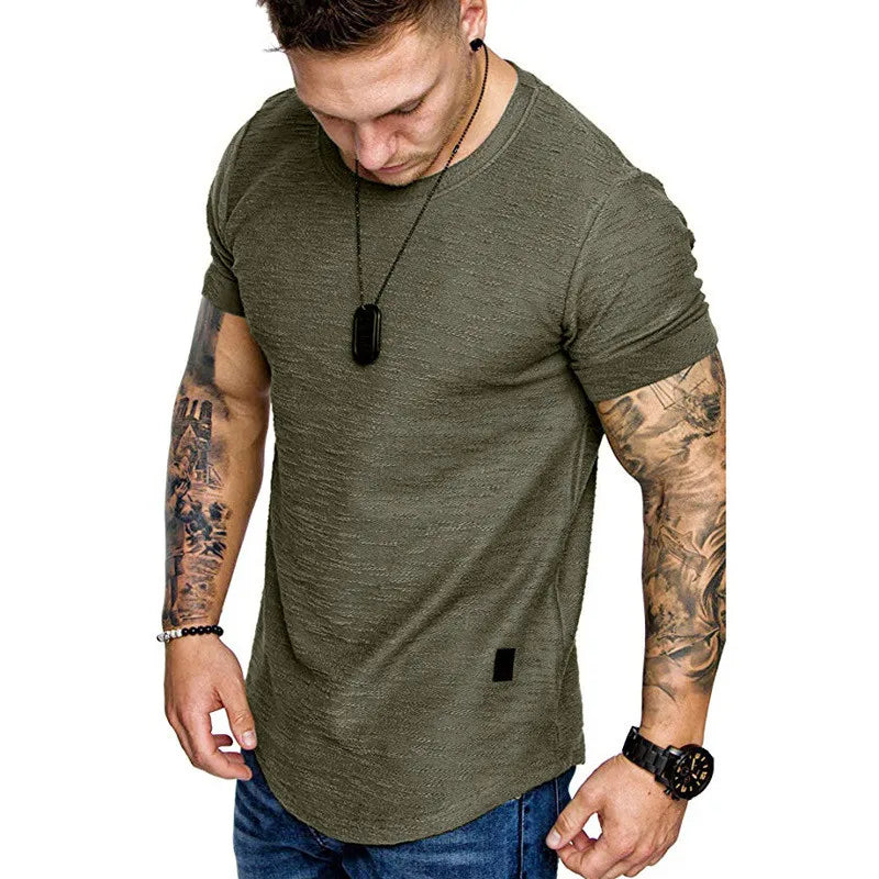 Men's Casual Fashion Solid  Neck t-Shirt