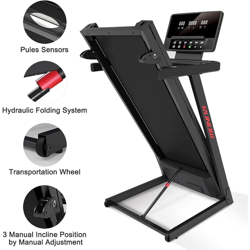 Foldable Treadmill Support Bluetooth Gym Equipment