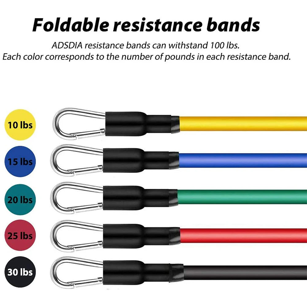 Elastic Rubber Resistance Bands, Expander for Bodybuilding 11Pcs