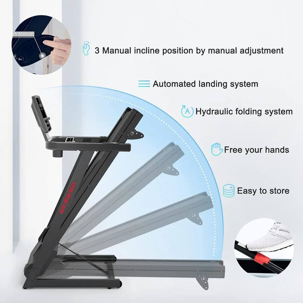 Foldable Treadmill Support Bluetooth Gym Equipment