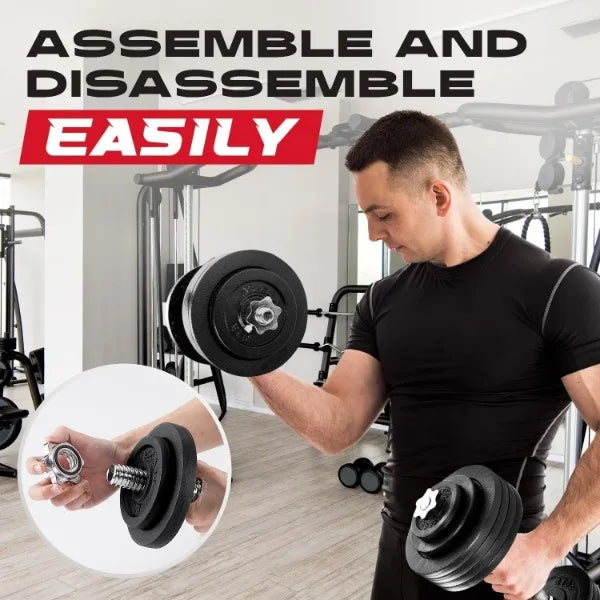 Yes4 Adjustable Dumbbell Set with Weight Plates/Connector