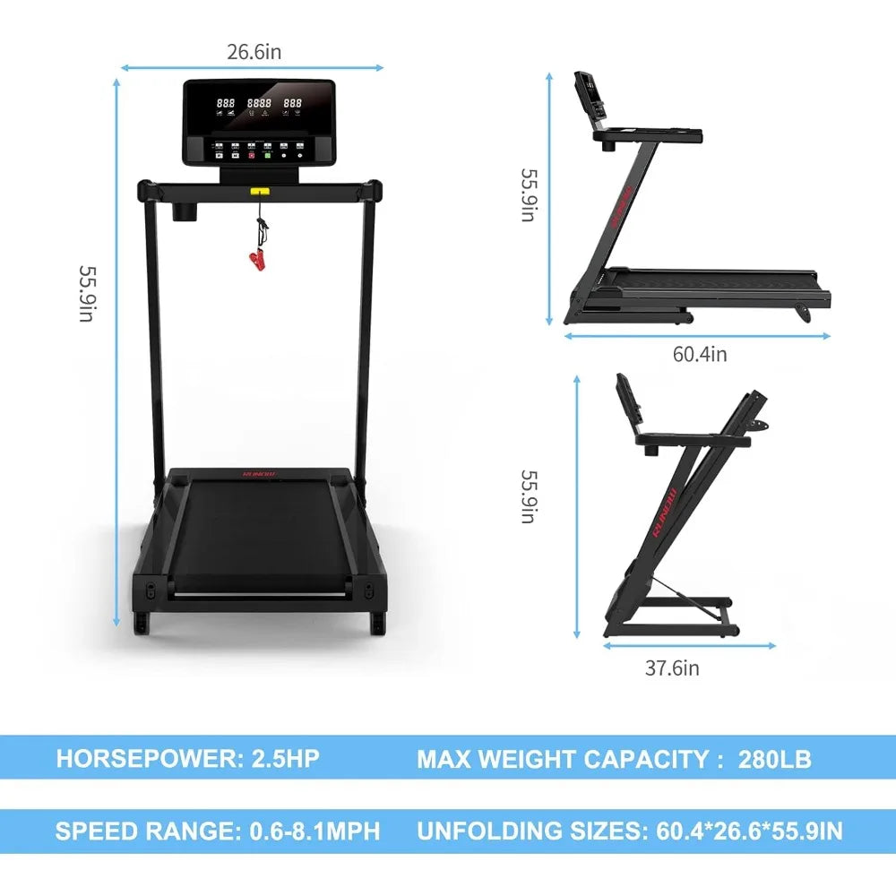 Foldable Treadmill Support Bluetooth Gym Equipment