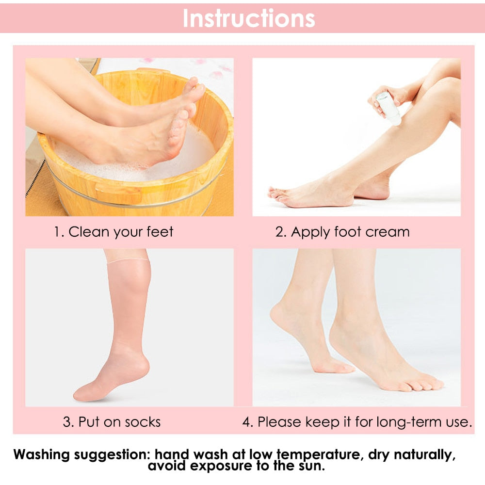 Long Moisturizing Care Gloves Silicone Gel Socks