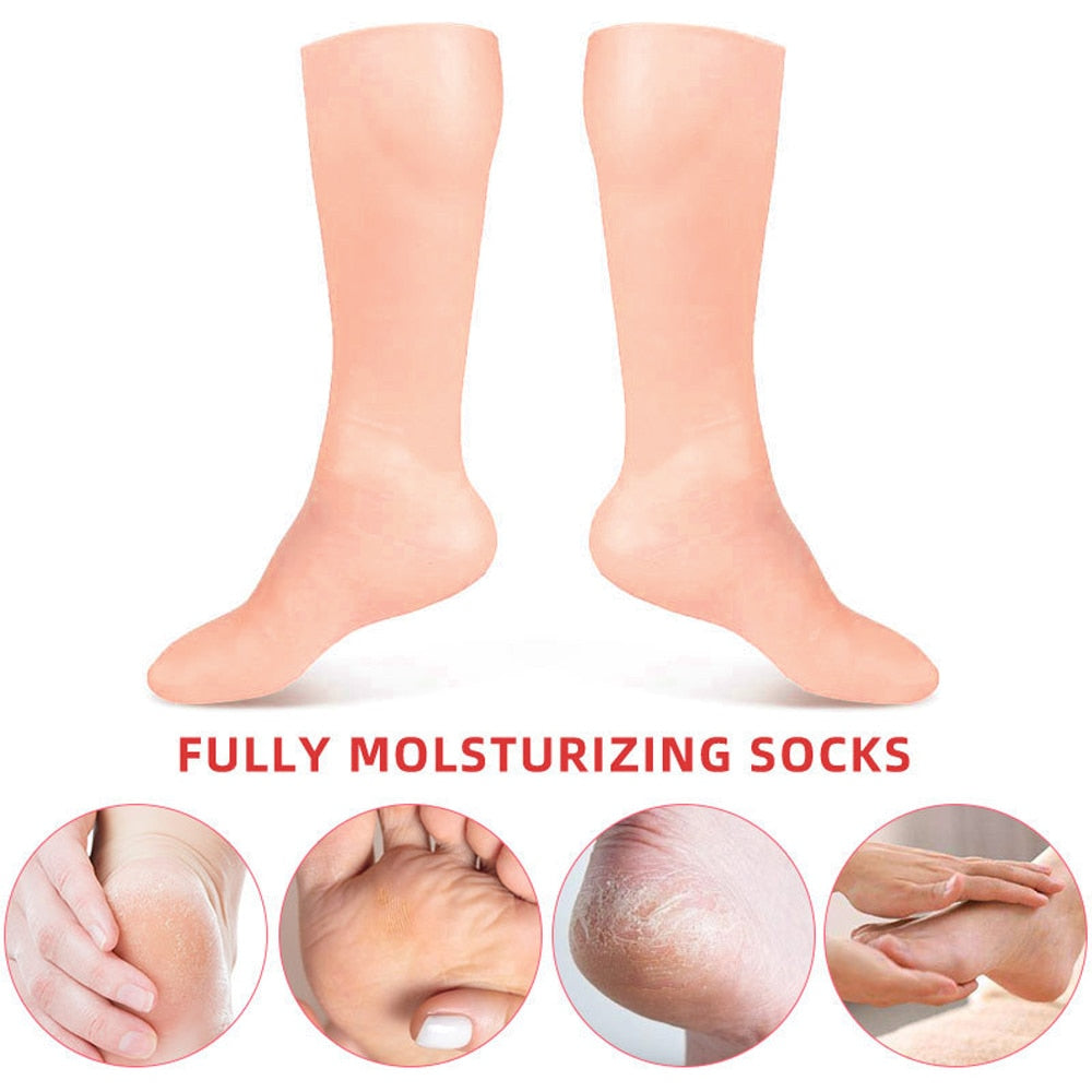 Long Moisturizing Care Gloves Silicone Gel Socks