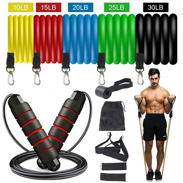 Yoga Rubber Fitness Stretch Band Set