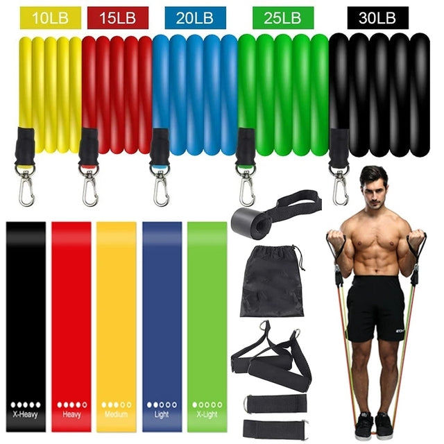 Yoga Rubber Fitness Stretch Band Set